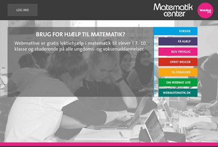 Webmatlive er Matematikcenters online lektiecafé