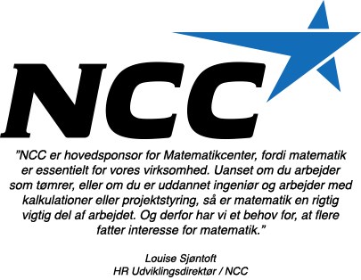 Matematikcenters hovedsponsor er NCC Danmark