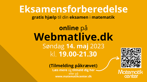Infoskærm Eksamensforberedelse Webmatlive.dk 2023